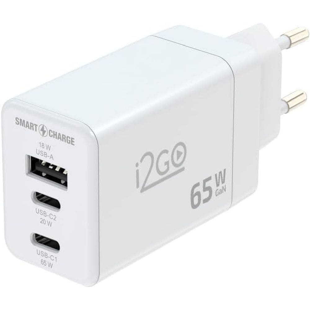Carregador De Parede Turbo I2Go 1 Usb-C 65W + 1 Usb-C 20W