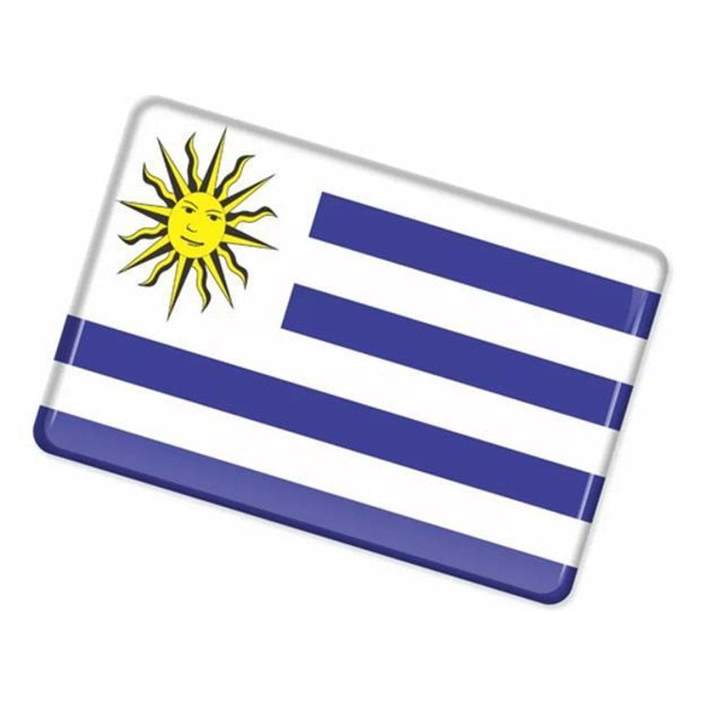 MP - Adesivo Bandeira Uruguai Resinado 4X6Cm