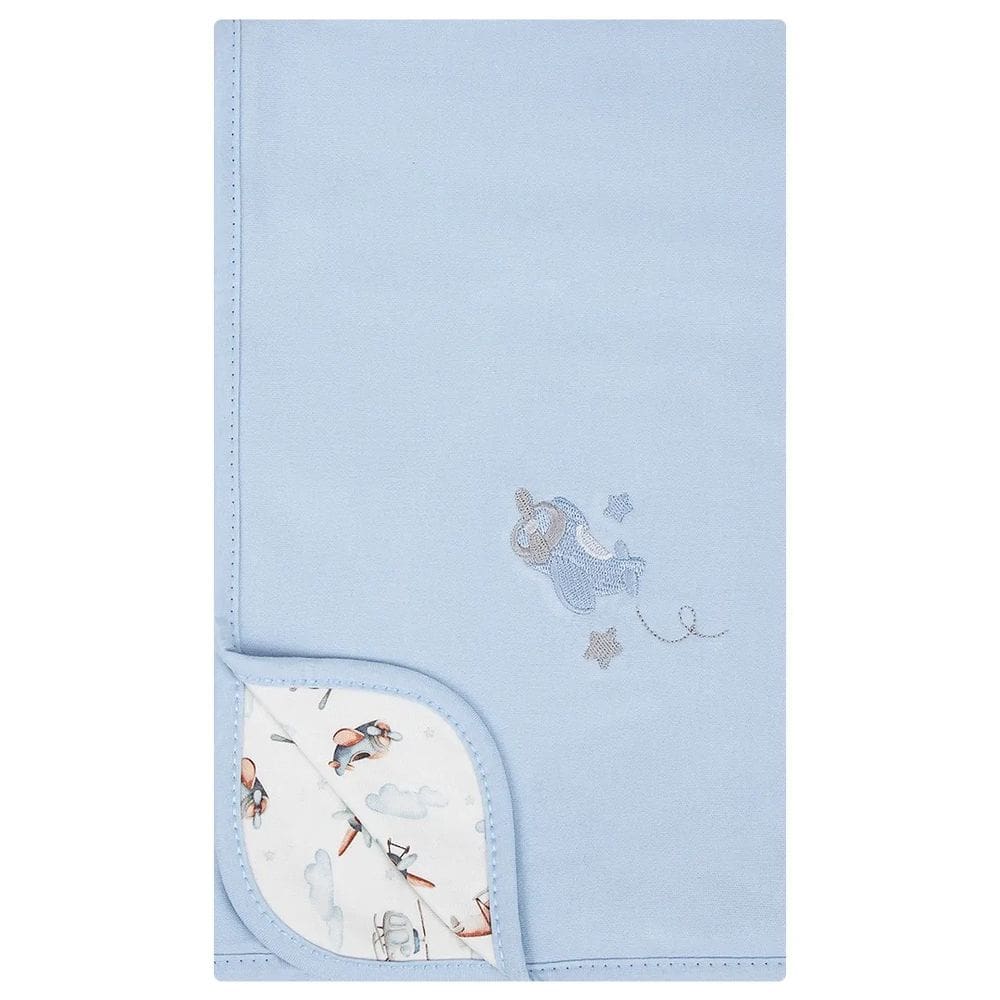 Manta de Soft Aviões - Azul Místico - Hug