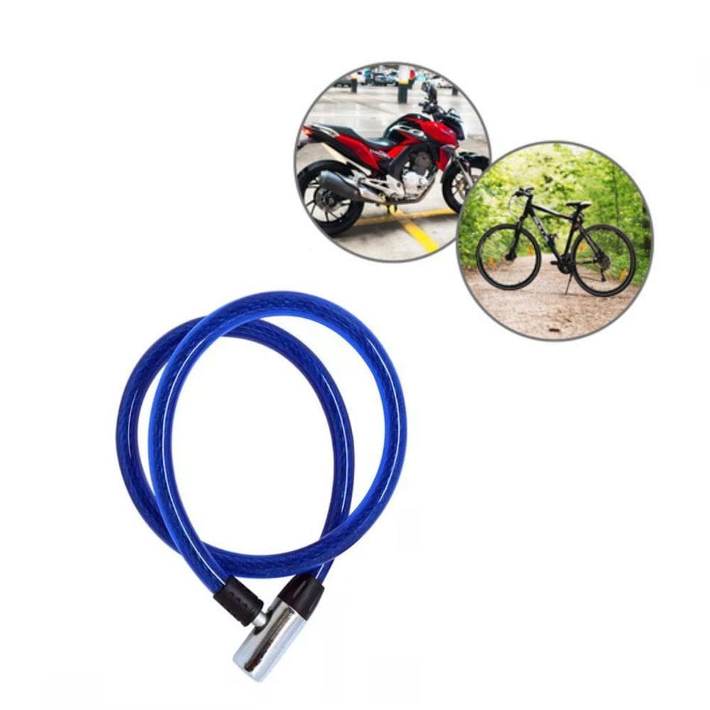 Cadeado Flexível Para Moto Com Chave Trava Segurança 1M