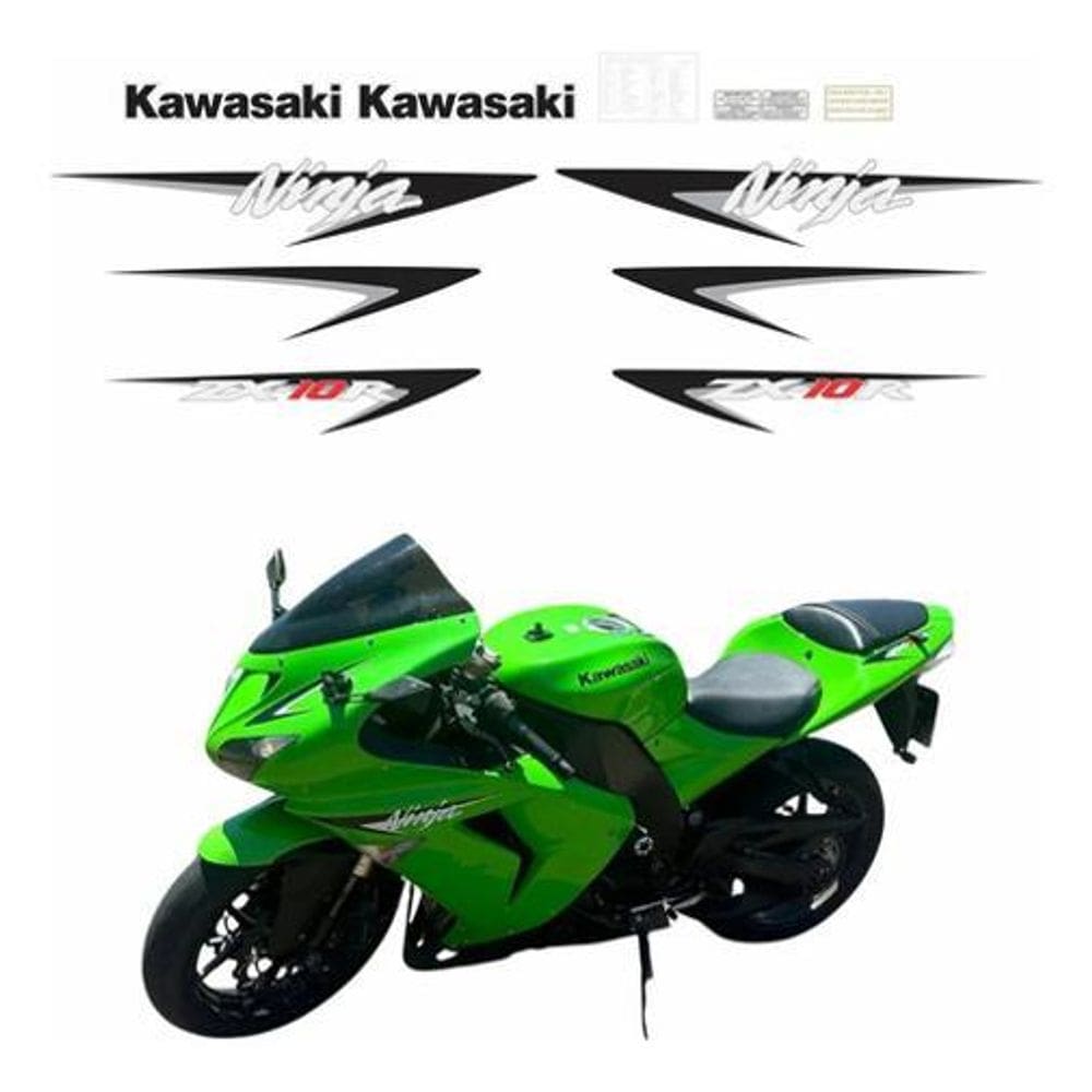 Kit Adesivos Kawasaki Ninja Zx-10R 2007 Verde Zx107Vd