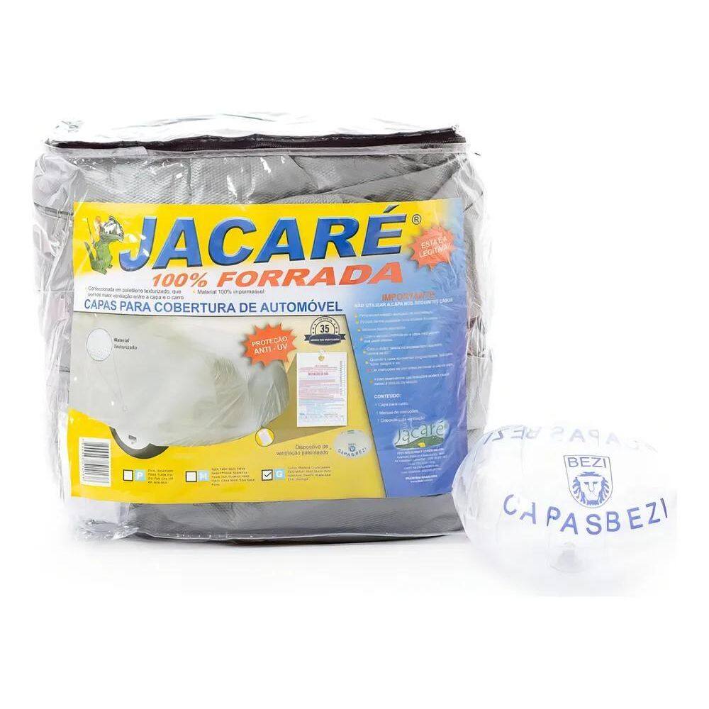 2X Capa De Cobrir Carro Jacaré 100% Forrada G Cinza Bezi