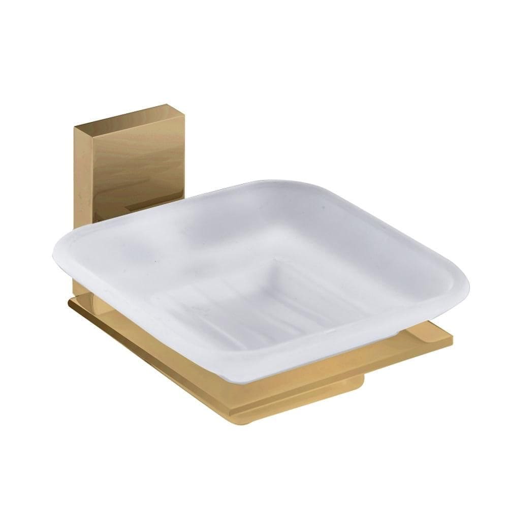 Saboneteira Com Vidro Dax Havel Rose Gold Dax-2011-hv-rg