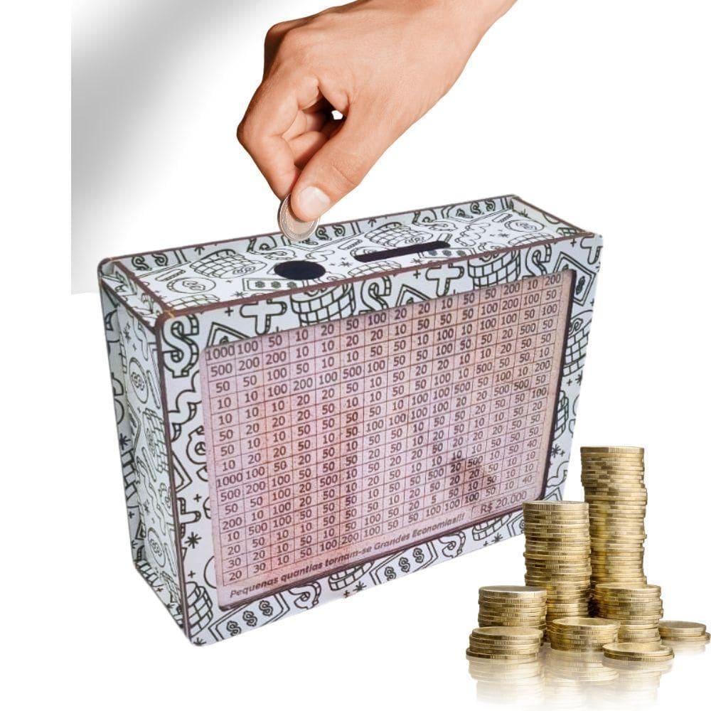 Cofre Caixa Dinheiro Wood Box Japones Kakebo Desafio Dinheir