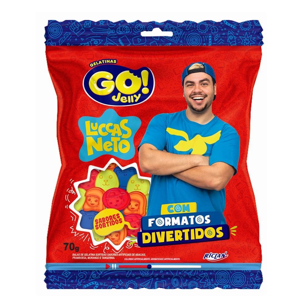 Balas de Gelatina Go! Jelly Luccas Neto 70g
