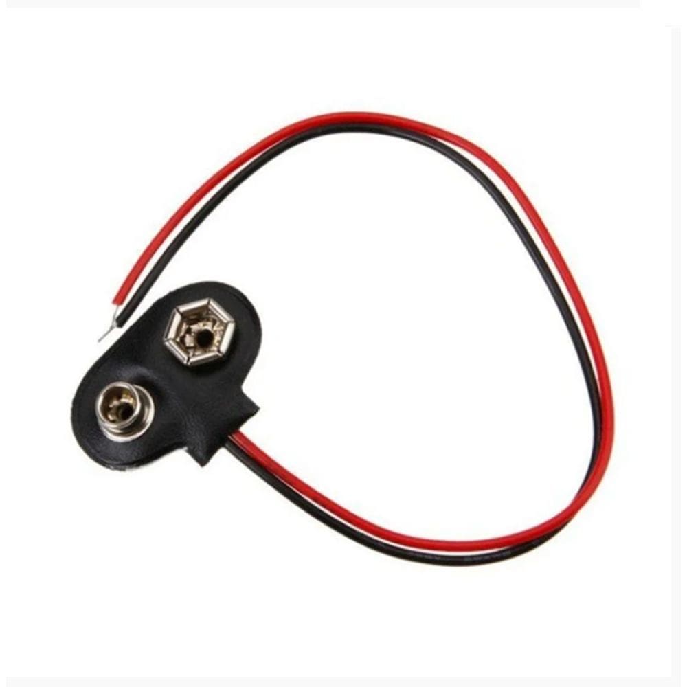 Clip Bateria 9V Tipo T Kit 10 Peças Conector Durável