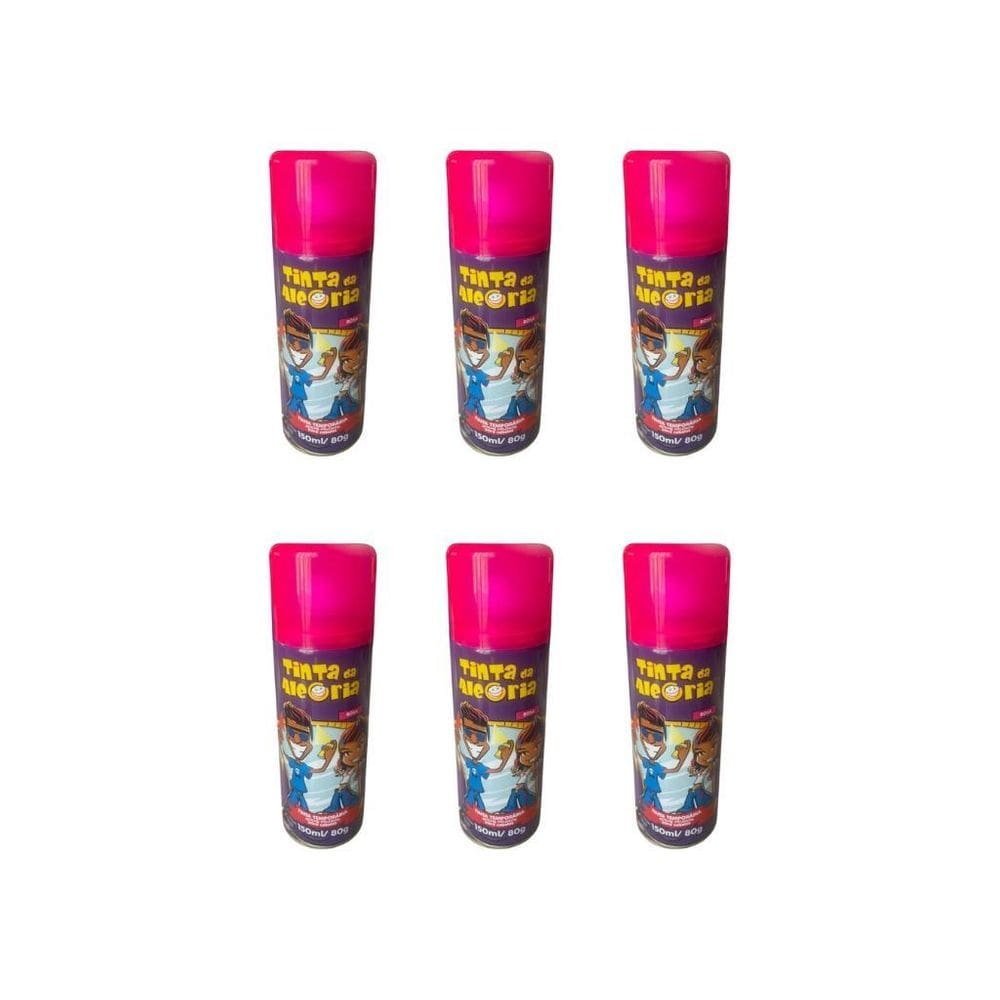 Tinta Spray Da Alegria 150Ml Rosa-Kit C/6Un