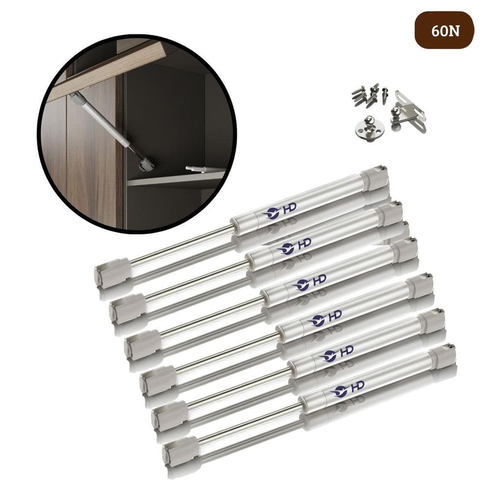 Kit 6 Pistão À Gás Com Amortecedor Para Armário Cozinha 60N