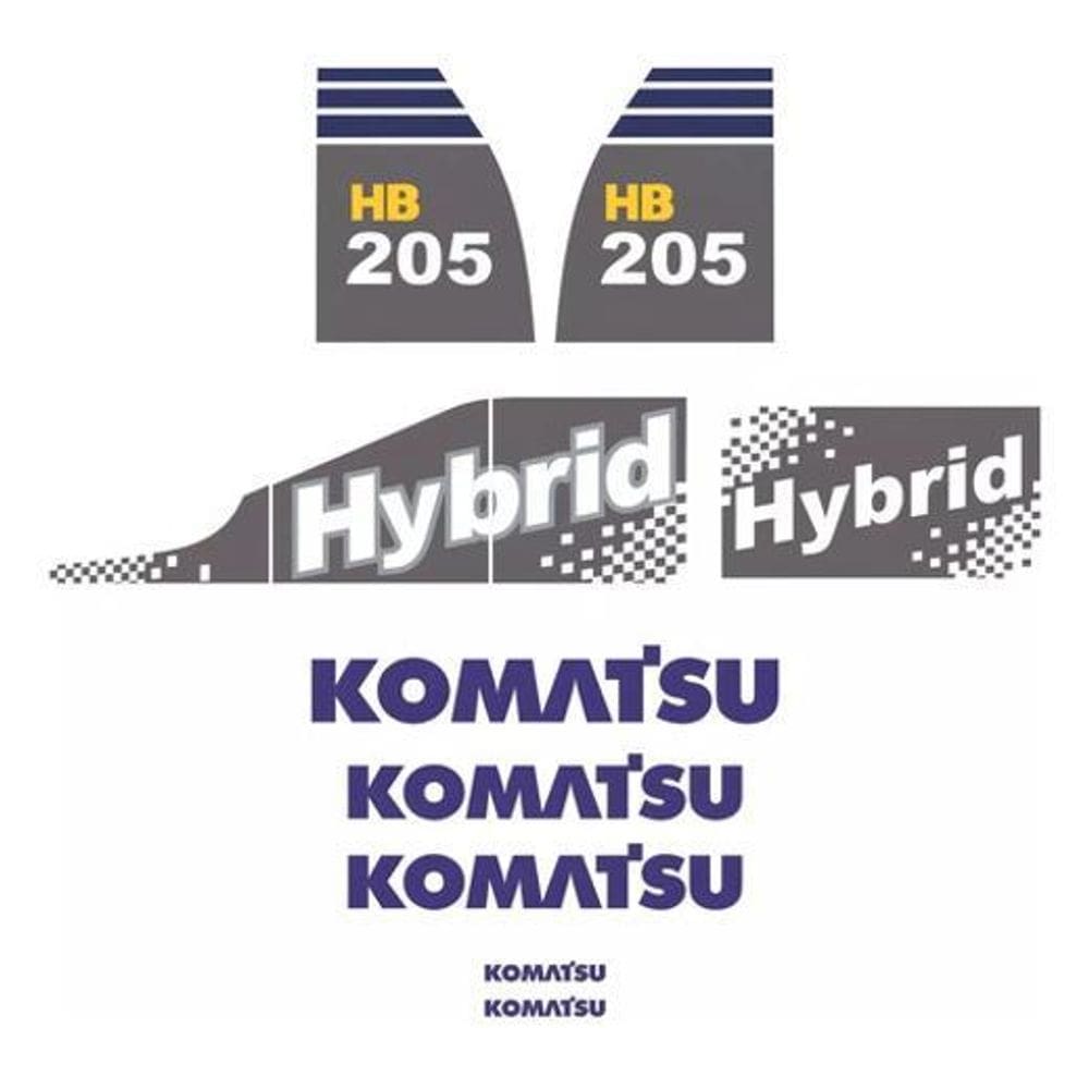 Kit Adesivo Compatível Escavadeira Komatsu Hb 205 Hybrid