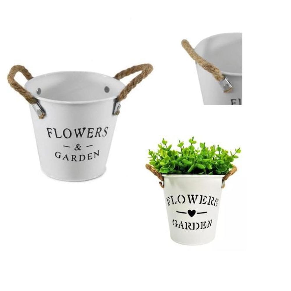 Vaso Cachepô Decoração Metal Flowers Garden Arranjo Flores