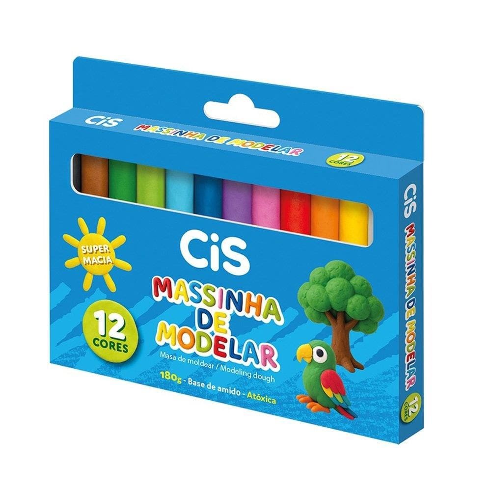 Massa de Modelar Cis 180g - 10 Embalagens com 12 Cores
