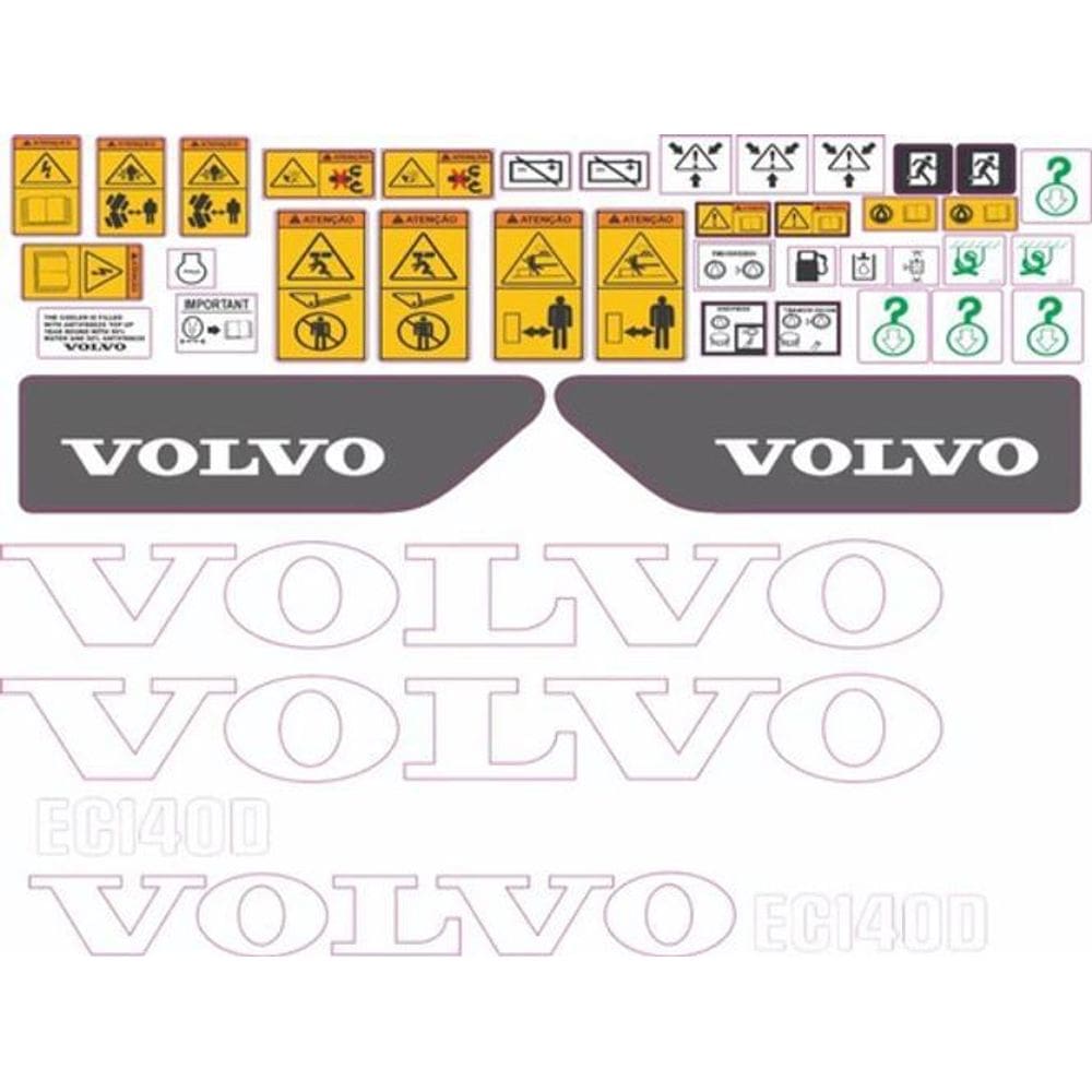 Kit Adesivos Volvo Ec140D Para Escavadeira