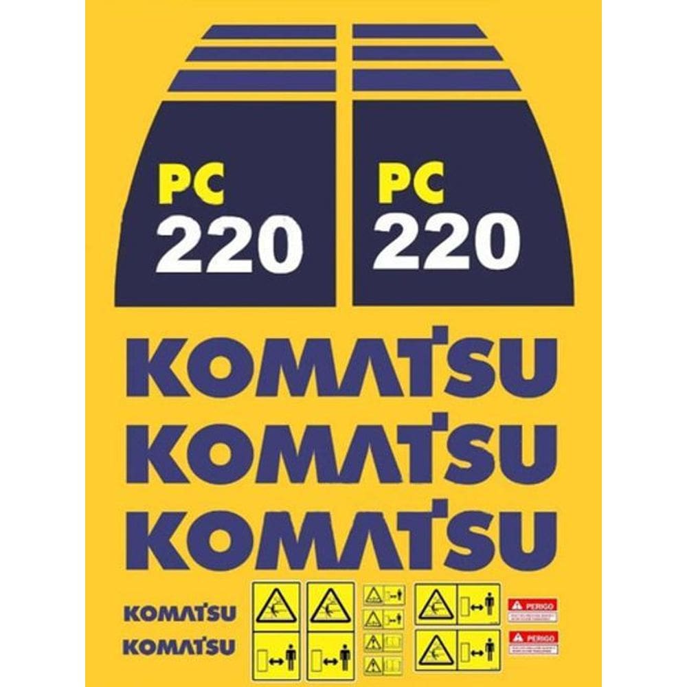 Kit Adesivo Compatível Escavadeira Komatsu Pc220 Completo