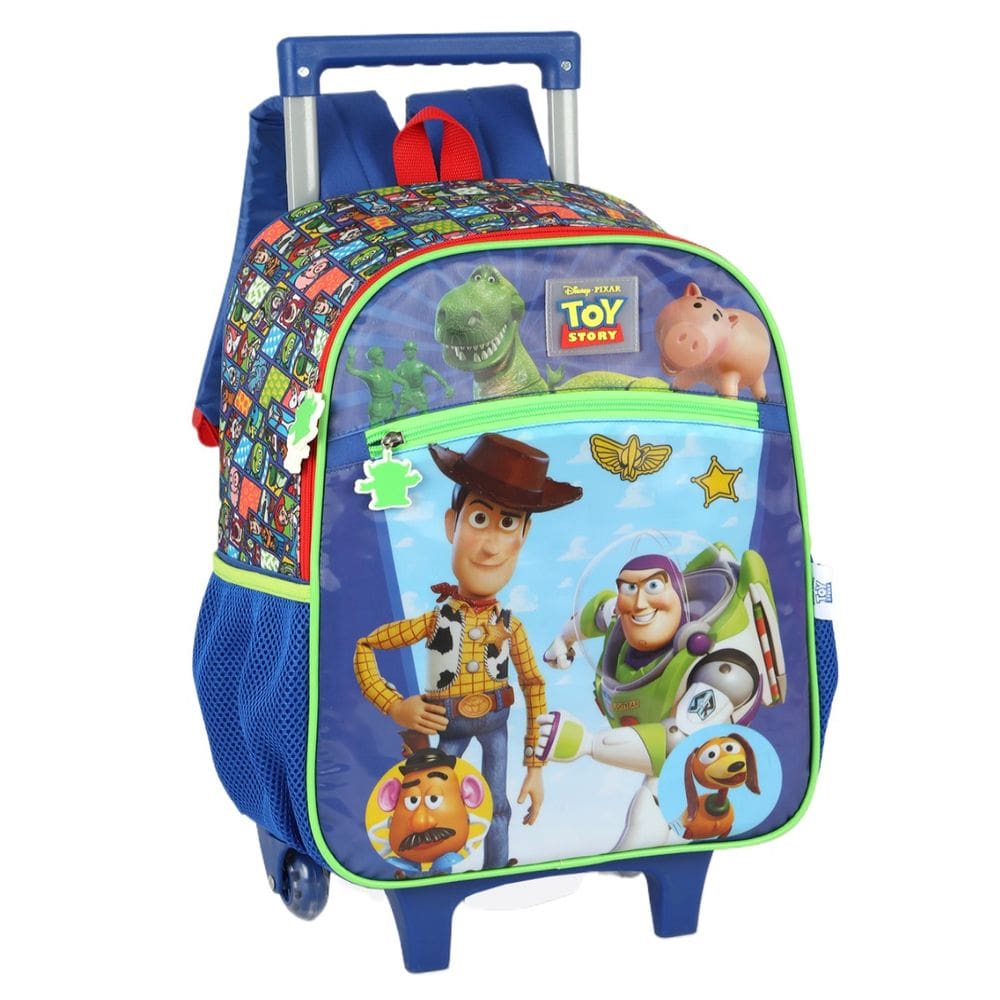 Mochila Rodinhas Alça Luxcel Toy Story Verde Escolar Menino