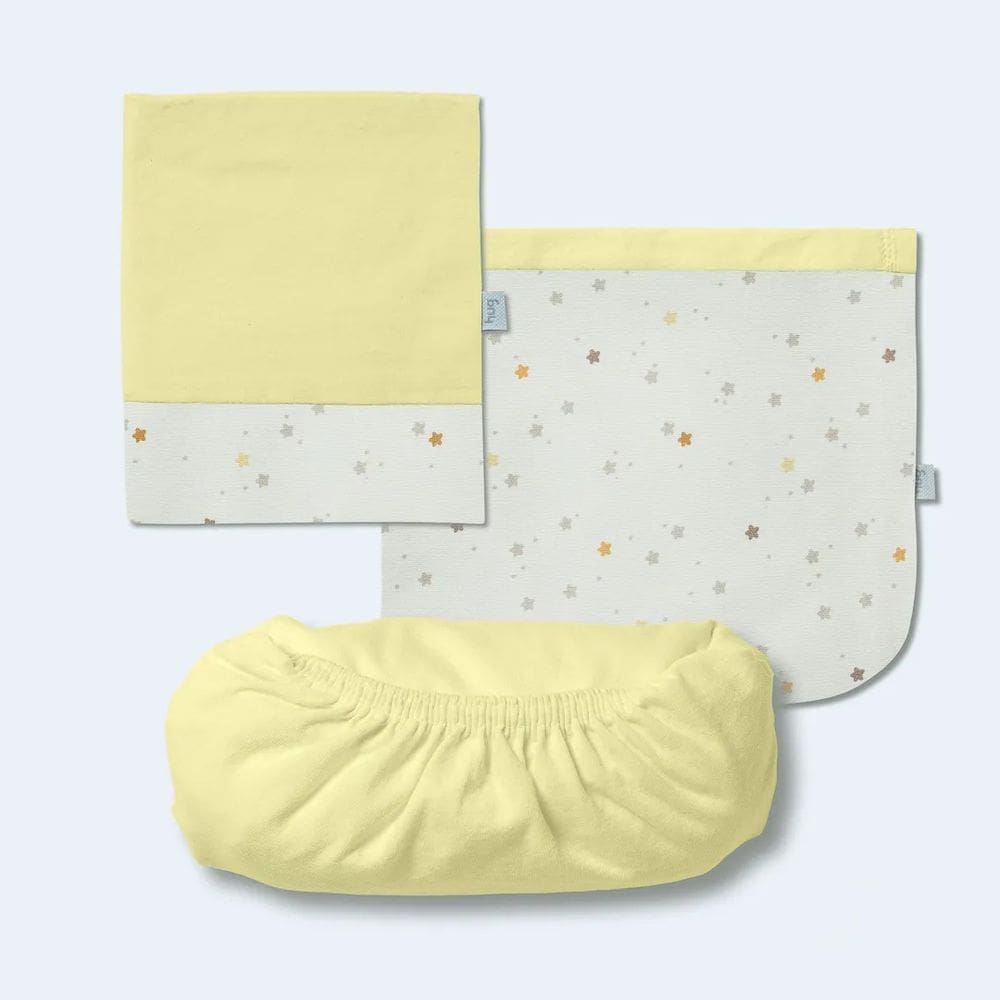 Jogo de Lençol Infantil Little Baby - Amarelo Canário - 3 Peças - Hug
