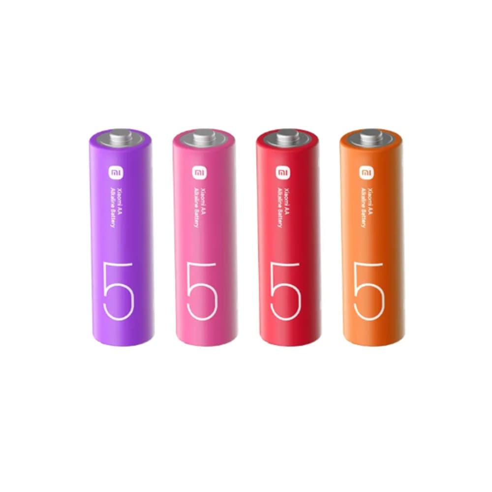 Kit com 4 Pilhas Alcalinas AA Xiaomi – 1,5 V Duração Prolongada para Aparelhos do Dia a Dia