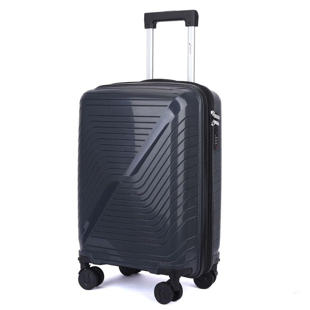 Mala De Bordo 10kg Viagem Zíper Expansível Em Polipropileno Rodinhas 360º Tsa - Rocha - Cruzeiro Chumbo