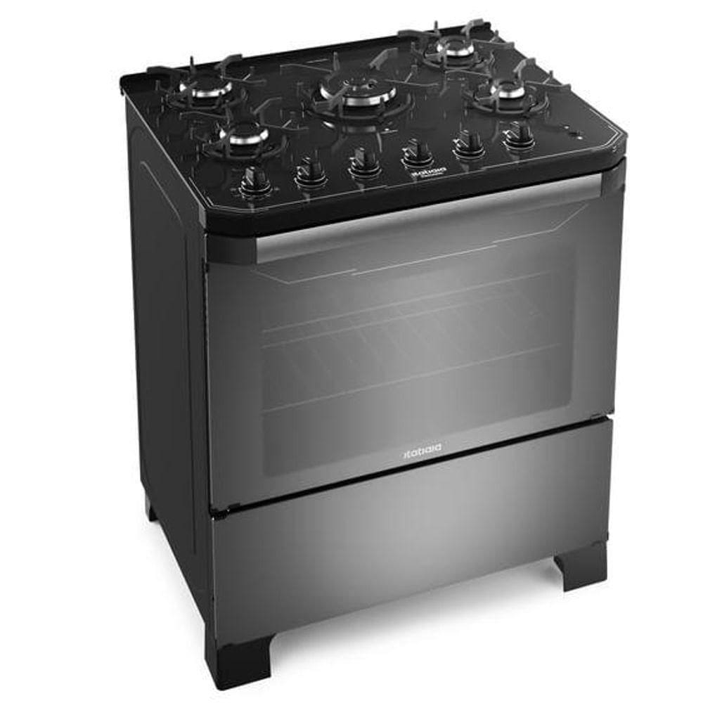 Fogão Itatiaia Itamaster 5 Bocas Preto/Reflecta Bivolt