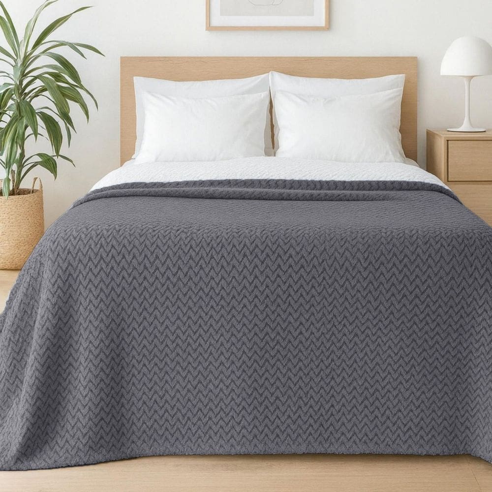 Manta Microfibra Liss Habitat Queen 220x240cm - Liss Cinza