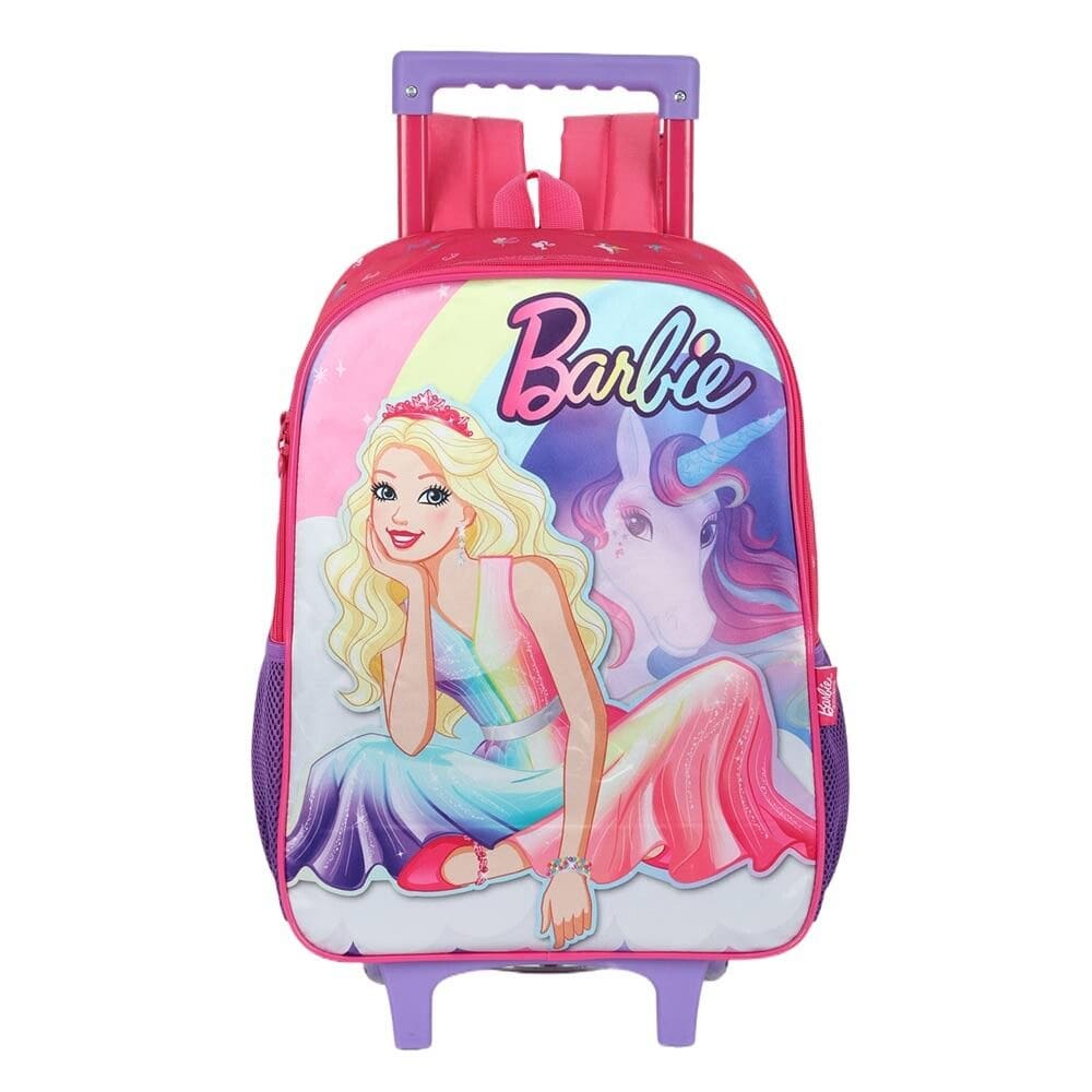 Mochila de Rodinha Infantil - Barbie Unicórnio - Rosa - Luxcel