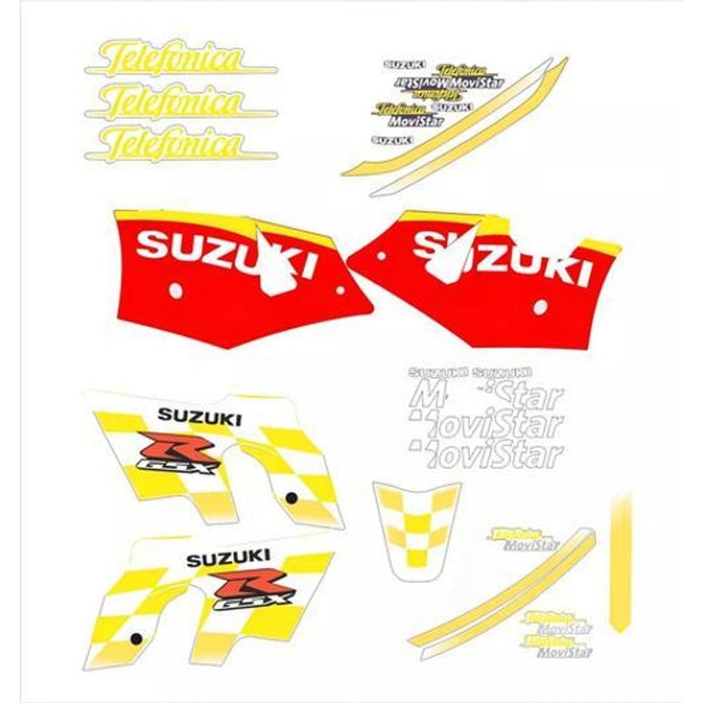 Kit Completo Adesivo Gsxr 750 2002 Moto Telefonica Movistar