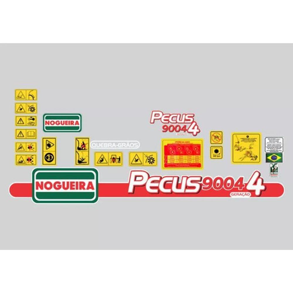 Kit Adesivos Nogueira Pecus 9004 / 4  Quebra-Grãos