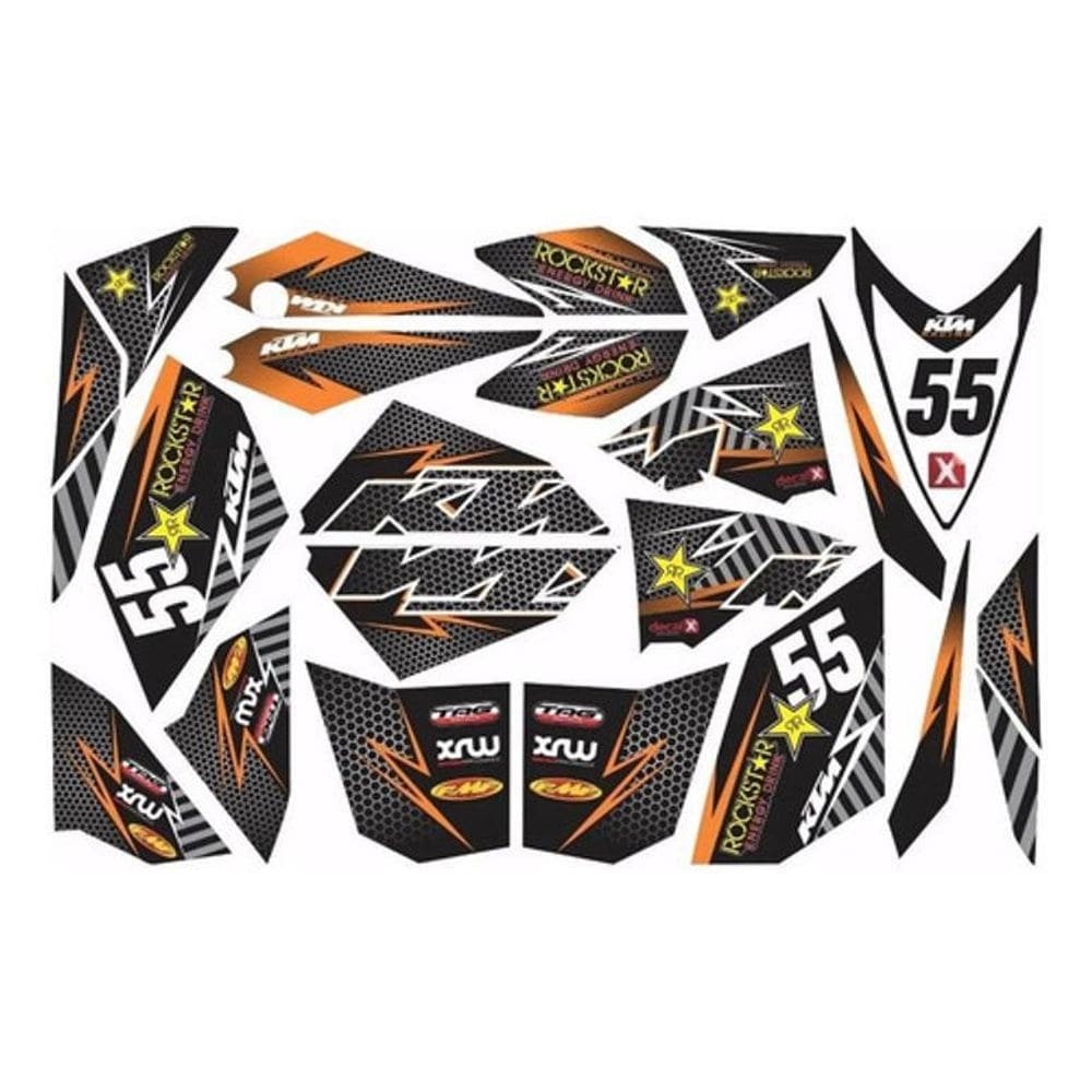 Kit Adesivo Moto Cross Trilha Ktm 2010 0,20Mm Lm004