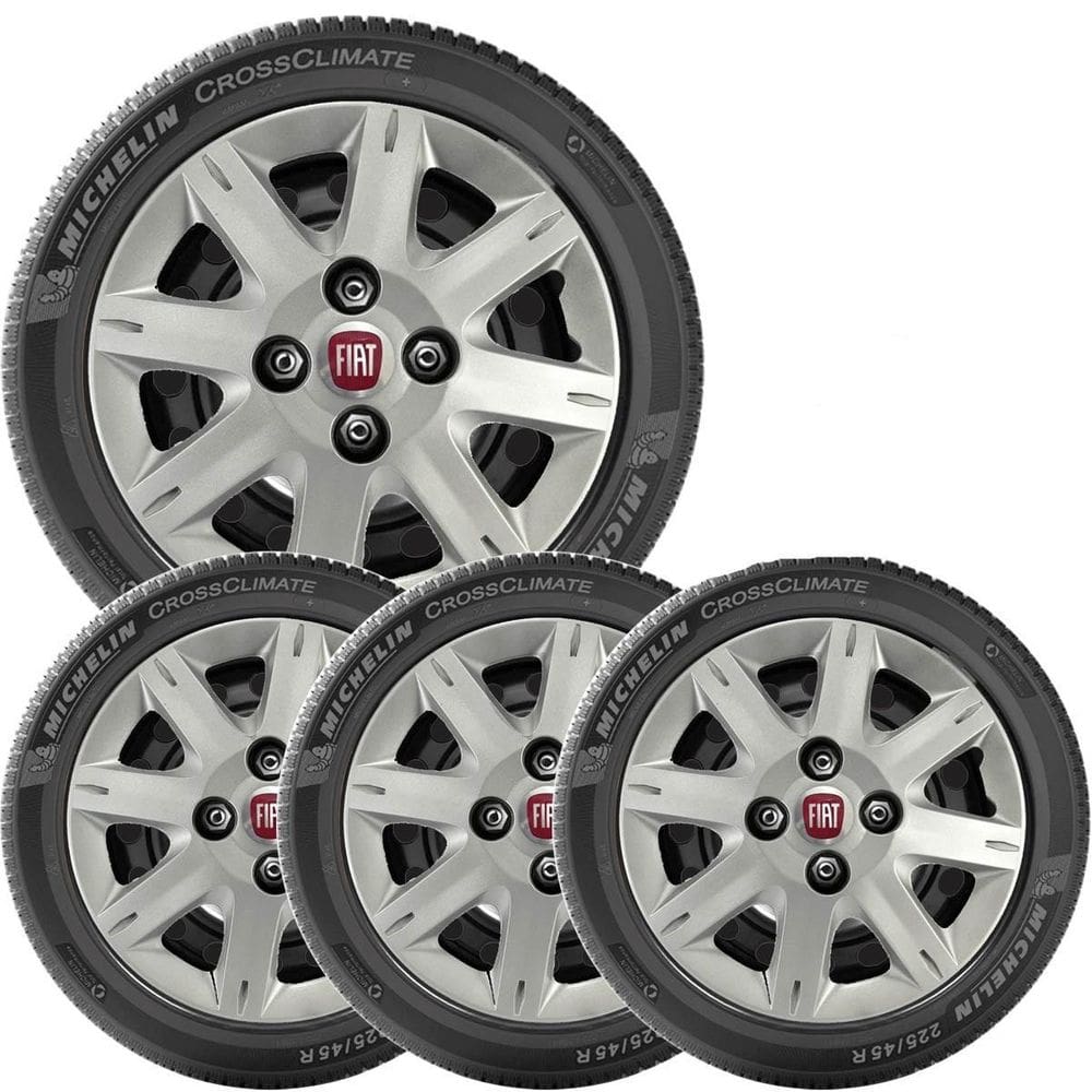 4X Calota Fiat Uno Way Palio Aro 13 Emblema 072Cb