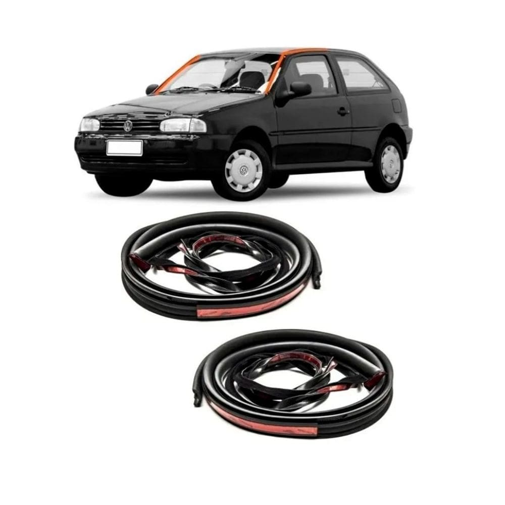Kit Borracha Pingadeira Friso Teto Gol G3 G4 2 Portas Par