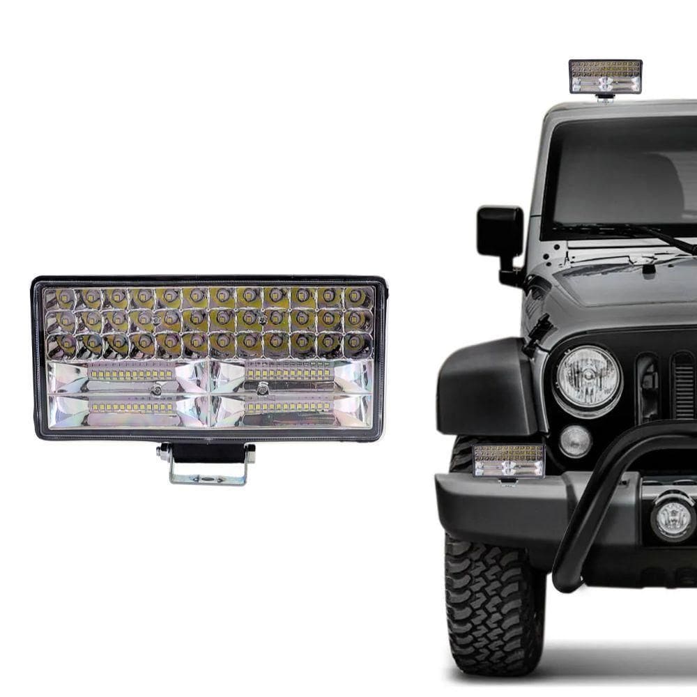 Farol Auxiliar Retangular De Led 7 252W Spot E Flood 6000K