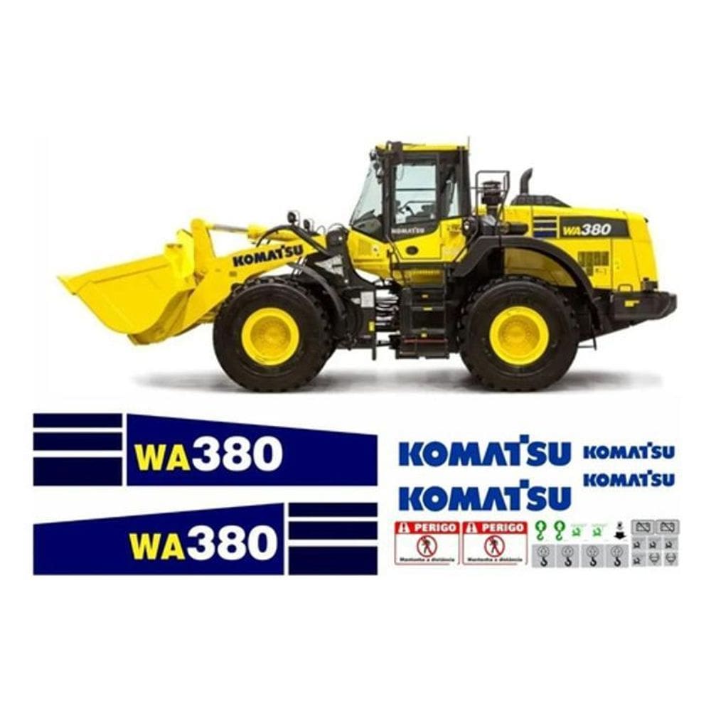 Adesivos Compatível Pá Carregadeira Komatsu Wa380+ Etiquetas