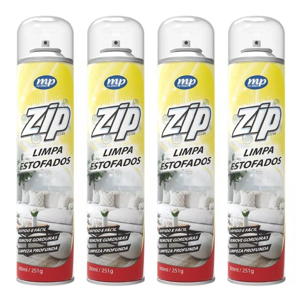 Kit Limpa Estofados Spray Zip Clean 300Ml / 251G Remove Seco