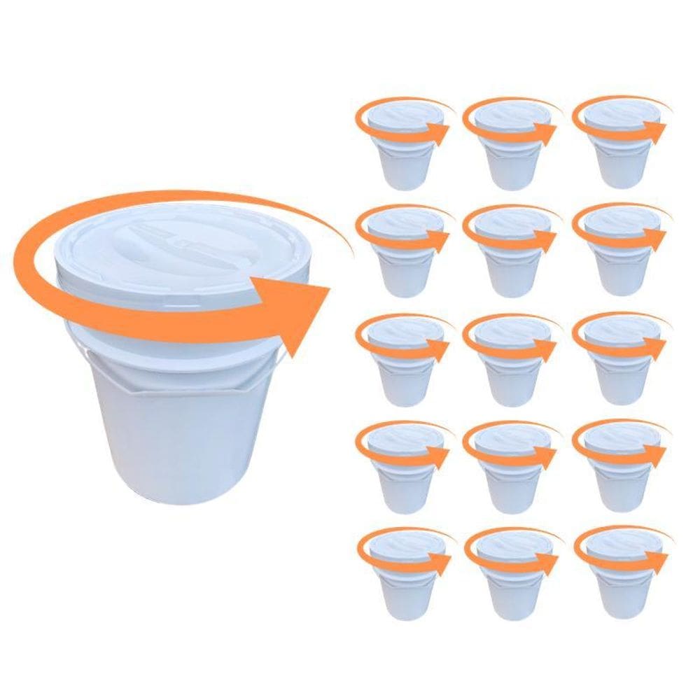 Balde Com Tampa De Rosca Comércio Ambulante - Kit 15 Pçs