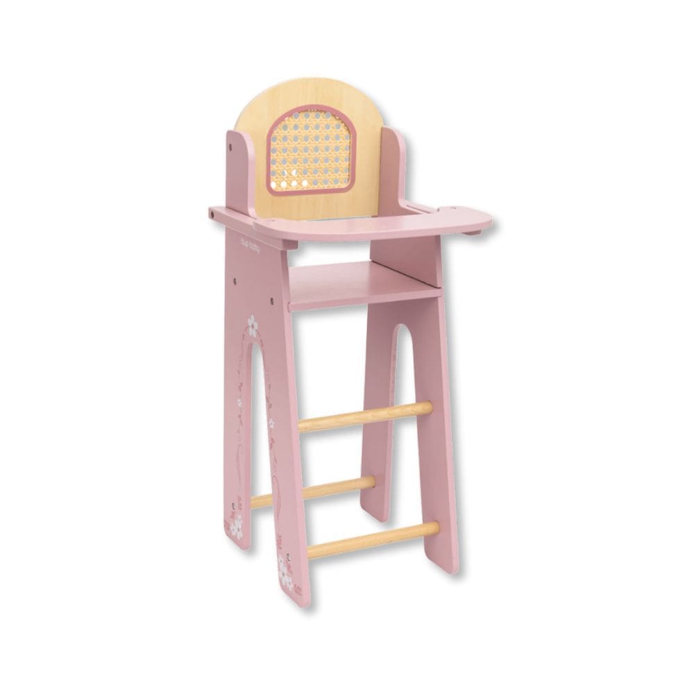 Brinquedo De Madeira Cadeira De Papa Para Boneca Rosa - Bup Baby