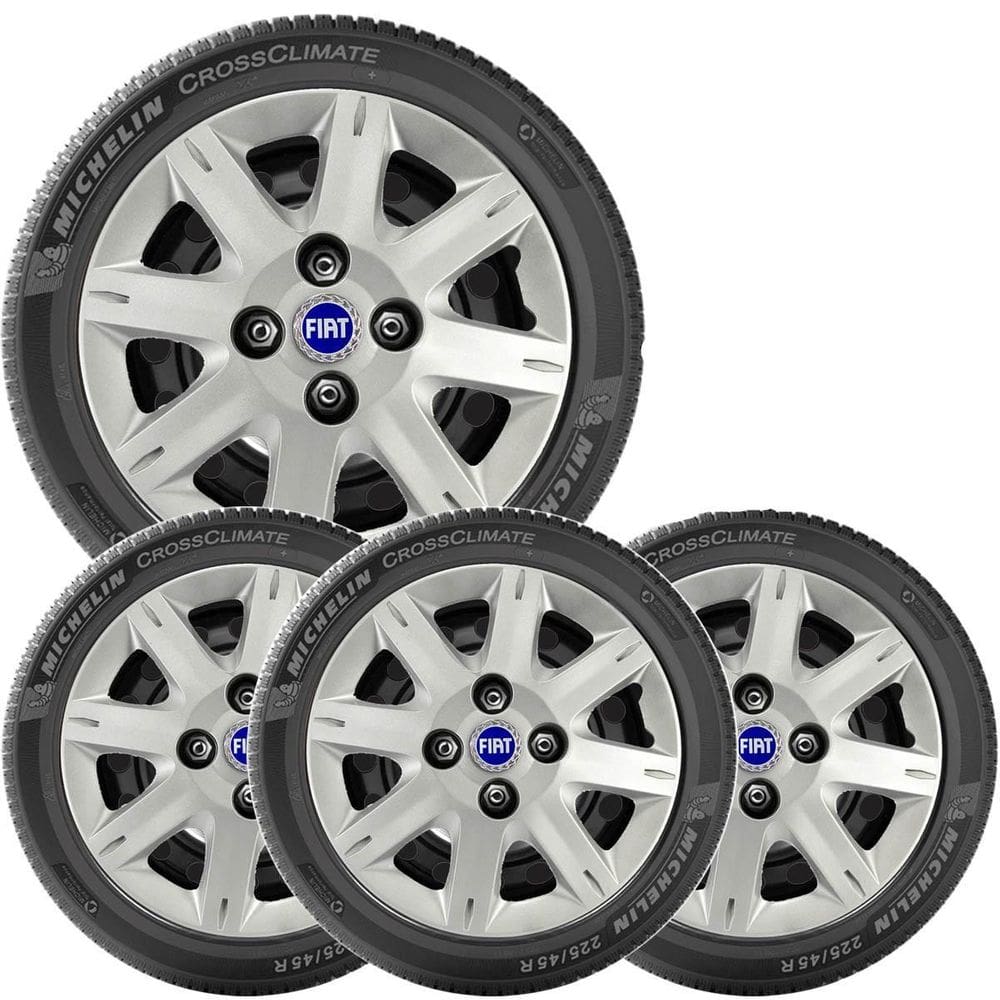 4X Calota Fiat Elba Premio Siena Aro 13 Com Emblema 072Cb