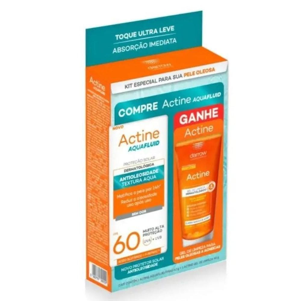 Kit Darrow Actine Aquafluid Fps60 + Actine Gel De Limpeza