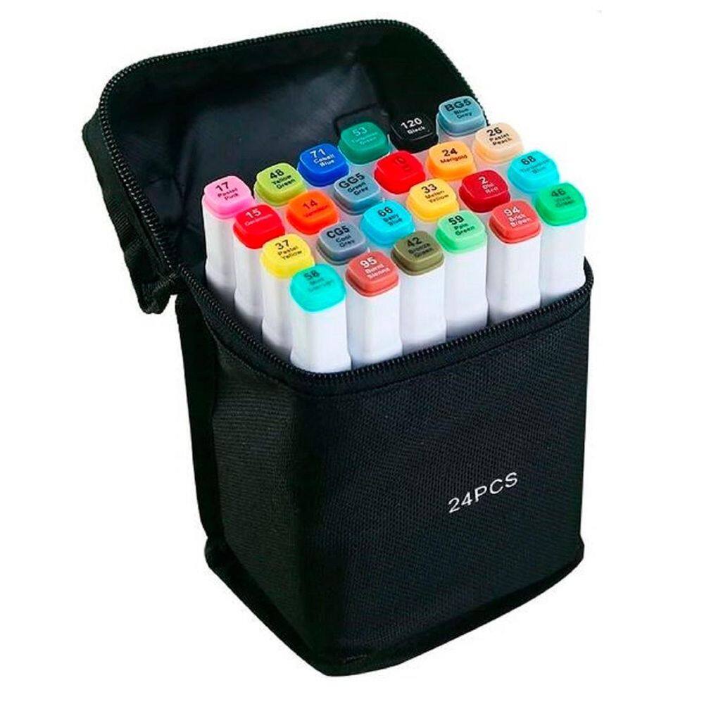 Kit Canetinha 24 Unidades Pintura Escolar