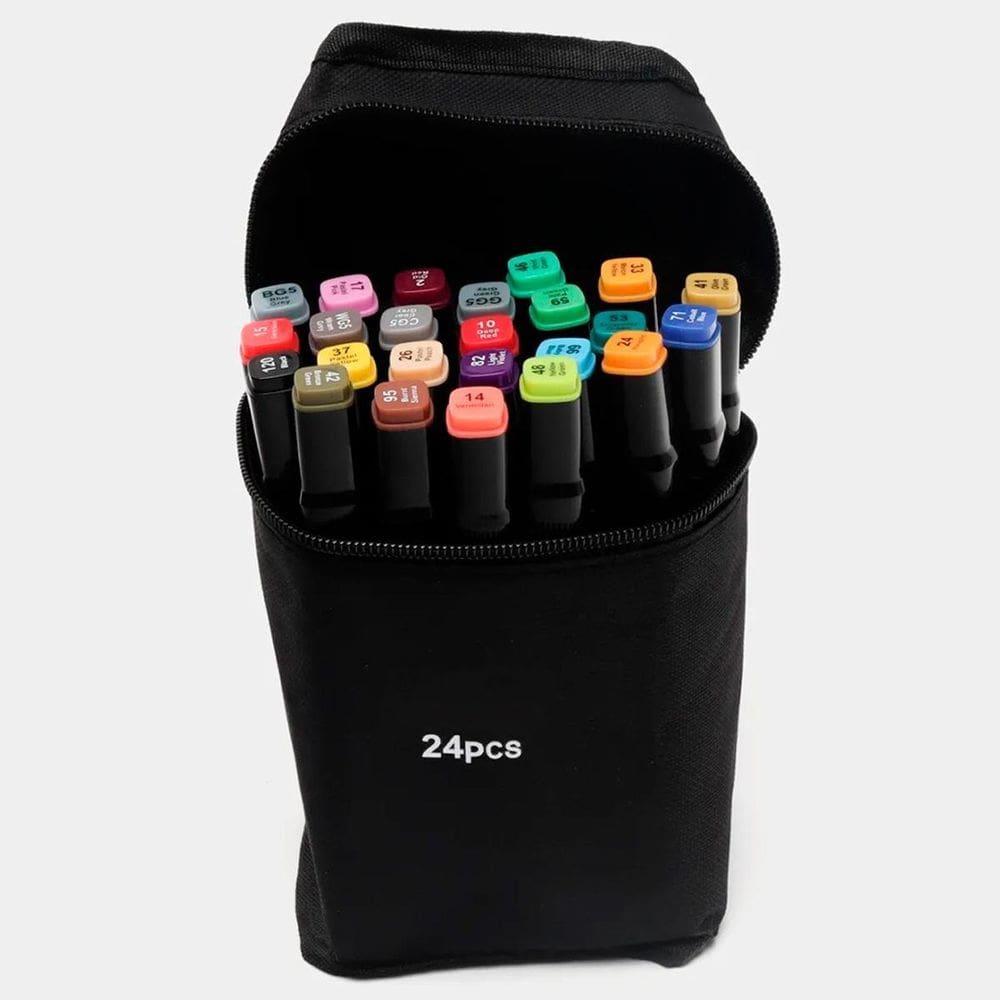 Kit Canetinha 24 Unidades Pintura Escolar Linha