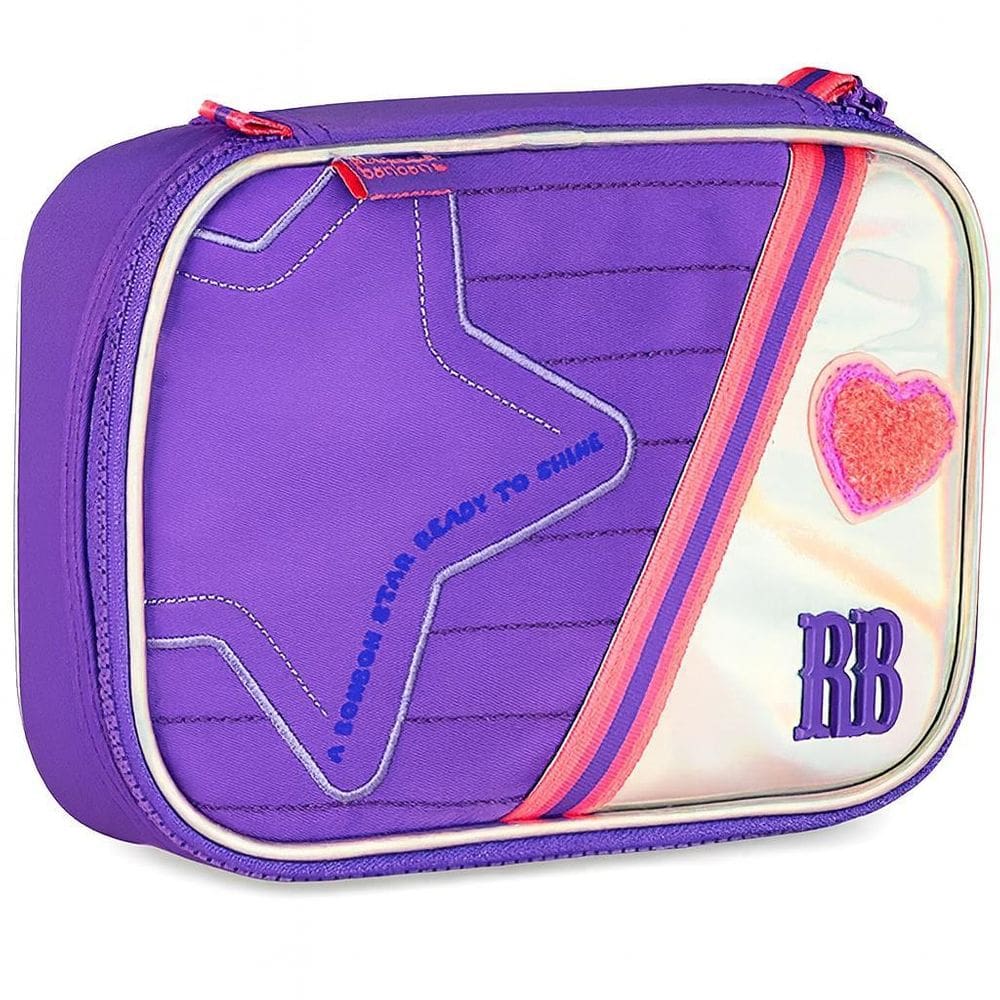 Estojo Escolar Box Rebecca Bonbon Holografica Roxo Rb27019