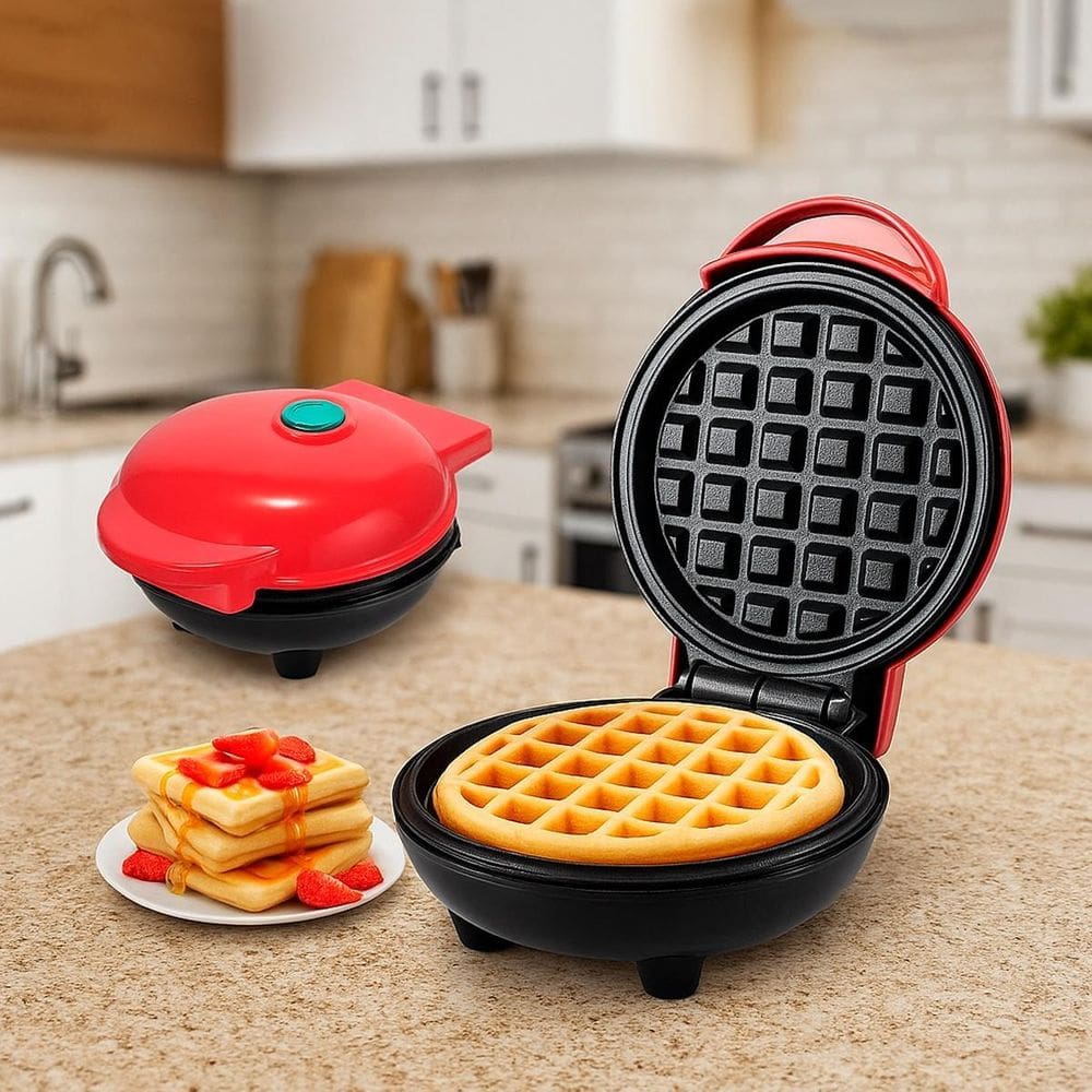 Mini Waffle Máquina Portátil E Fácil De Limpar 110V