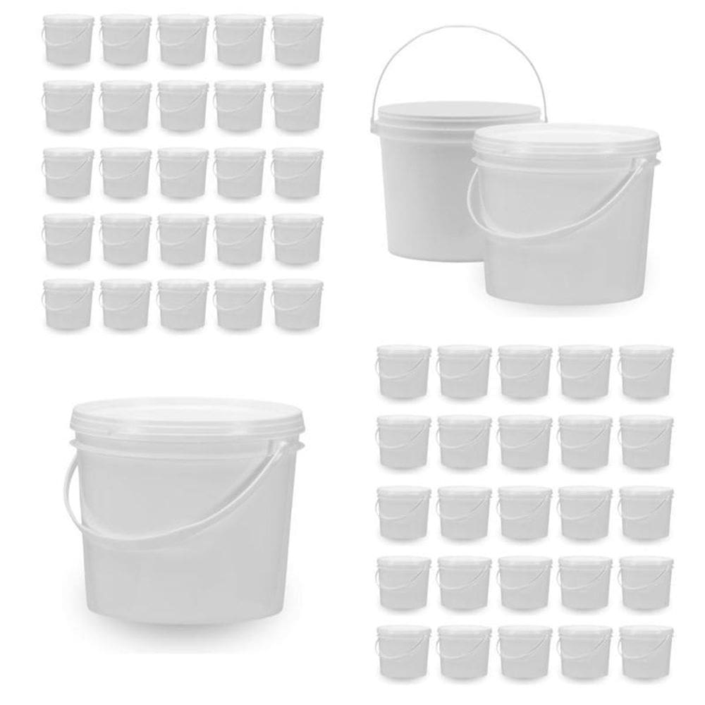 Balde Para Tinta Guache 1.8L Branco 50 Pçs