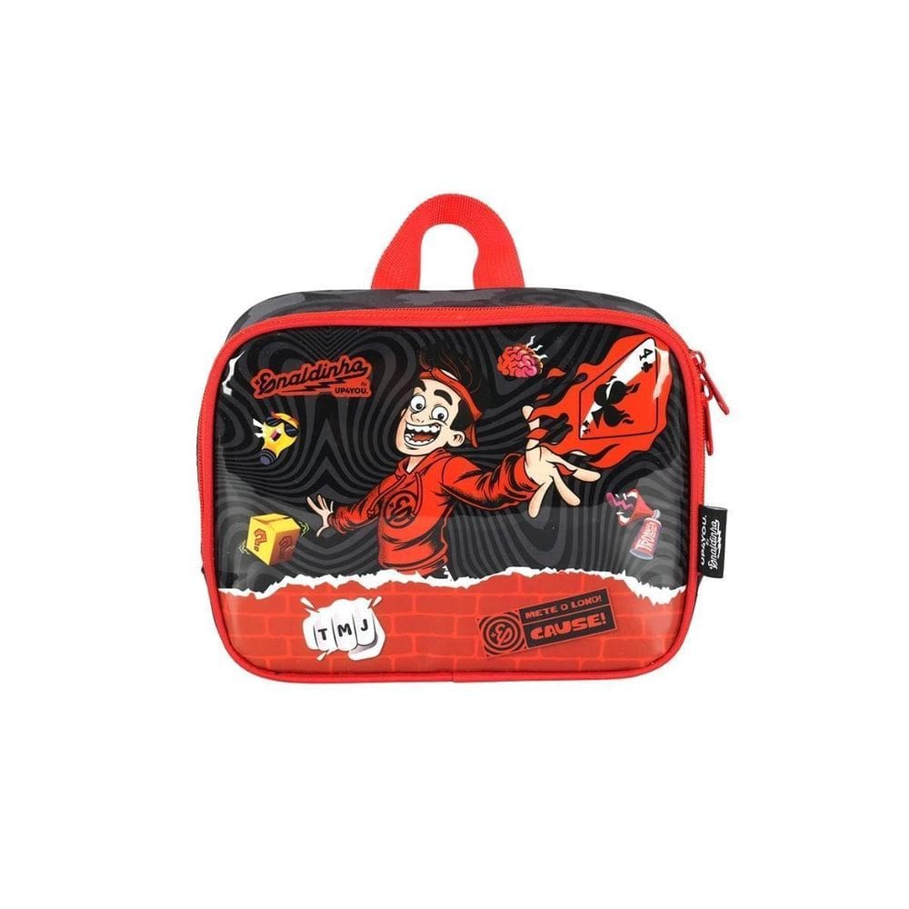 Lancheira Enaldinho Térmica Juvenil Meninos Escolar Preto