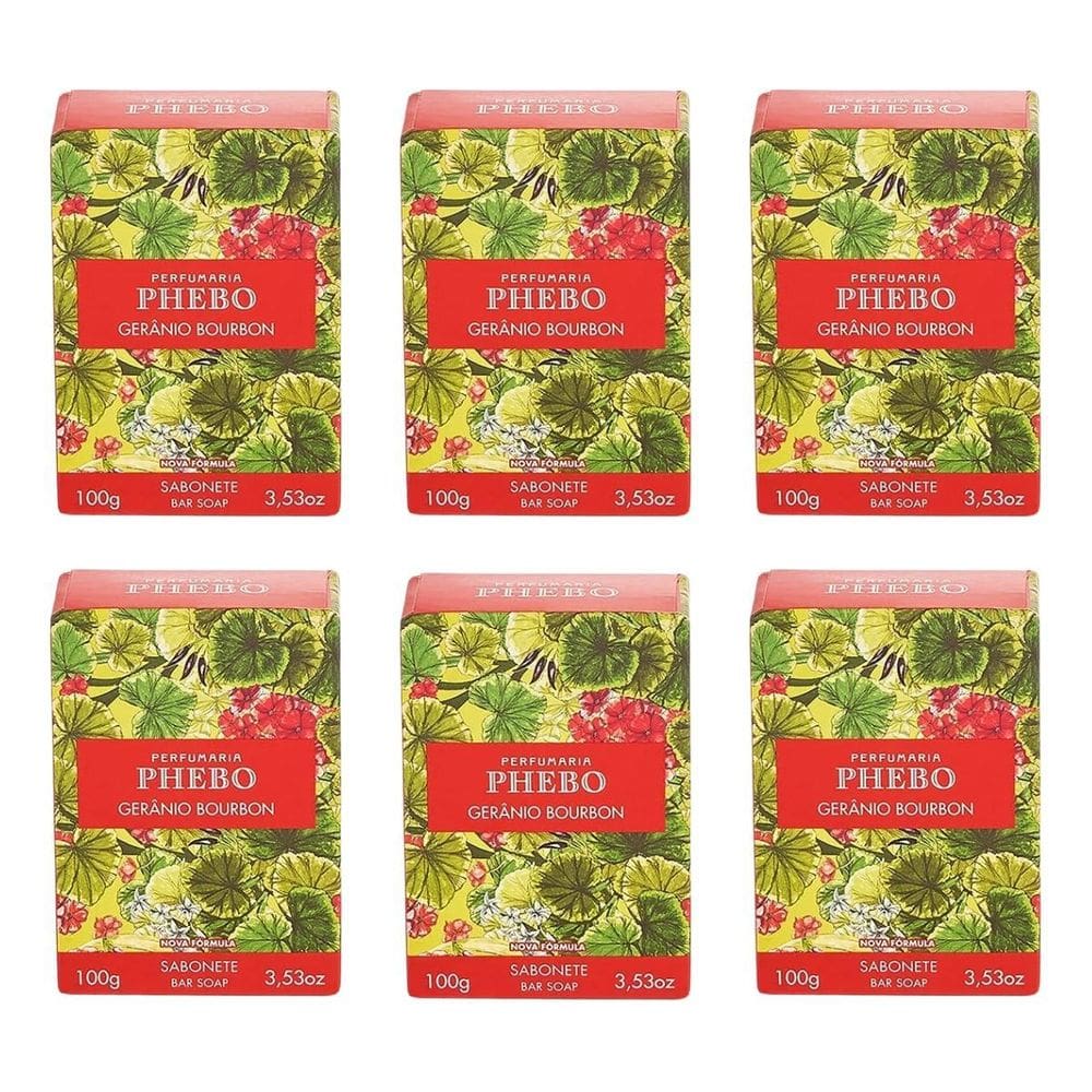Kit Sabonete Granado Gerânio Bourbon 90G Glicerina Vegetal