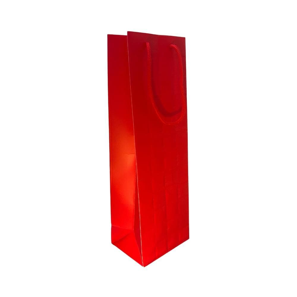 Sacola Garrafa Vinho Champagne - Vermelha Texturizada