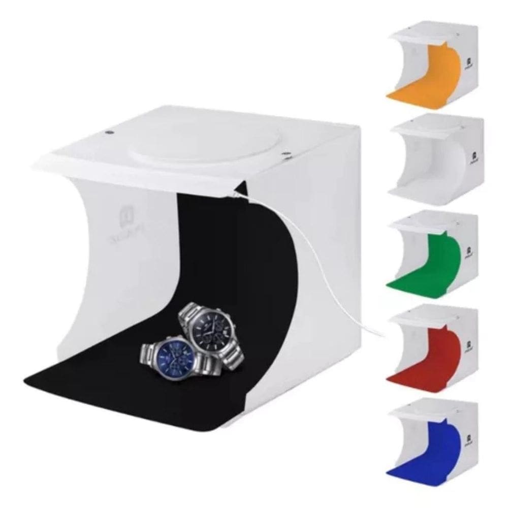 Mini Estúdio Fotográfico Cabine Dobrável 23X24 Led 6 Fundos