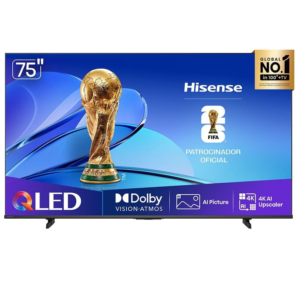 Smart TV Hisense QLED 4K 75” Polegadas com Dolby Vision, Dolby Gaming, Alexa e Google - 75Q6QV
