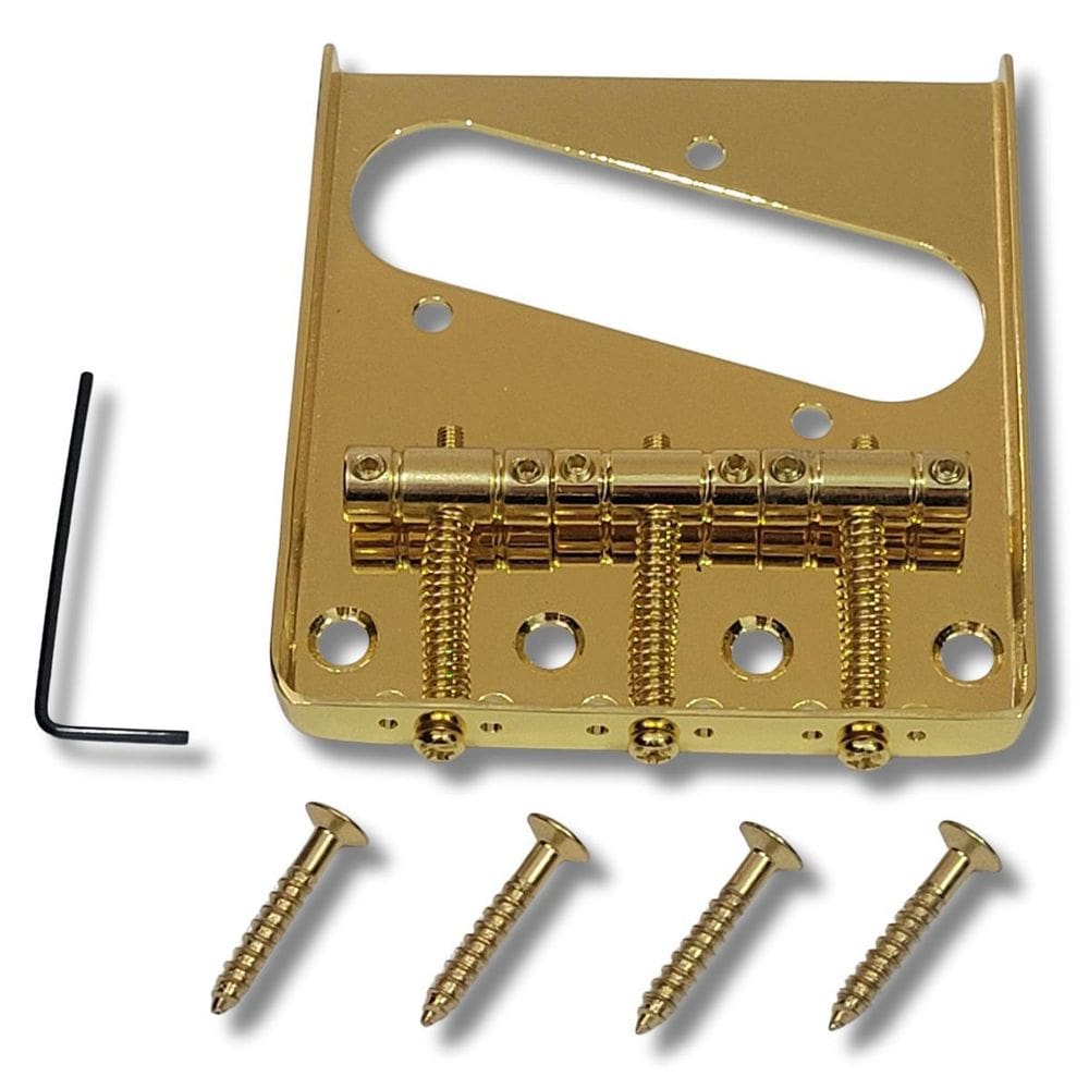 Ponte Fixa Para Guitarra Telecaster Vintage Dourada Ronsani