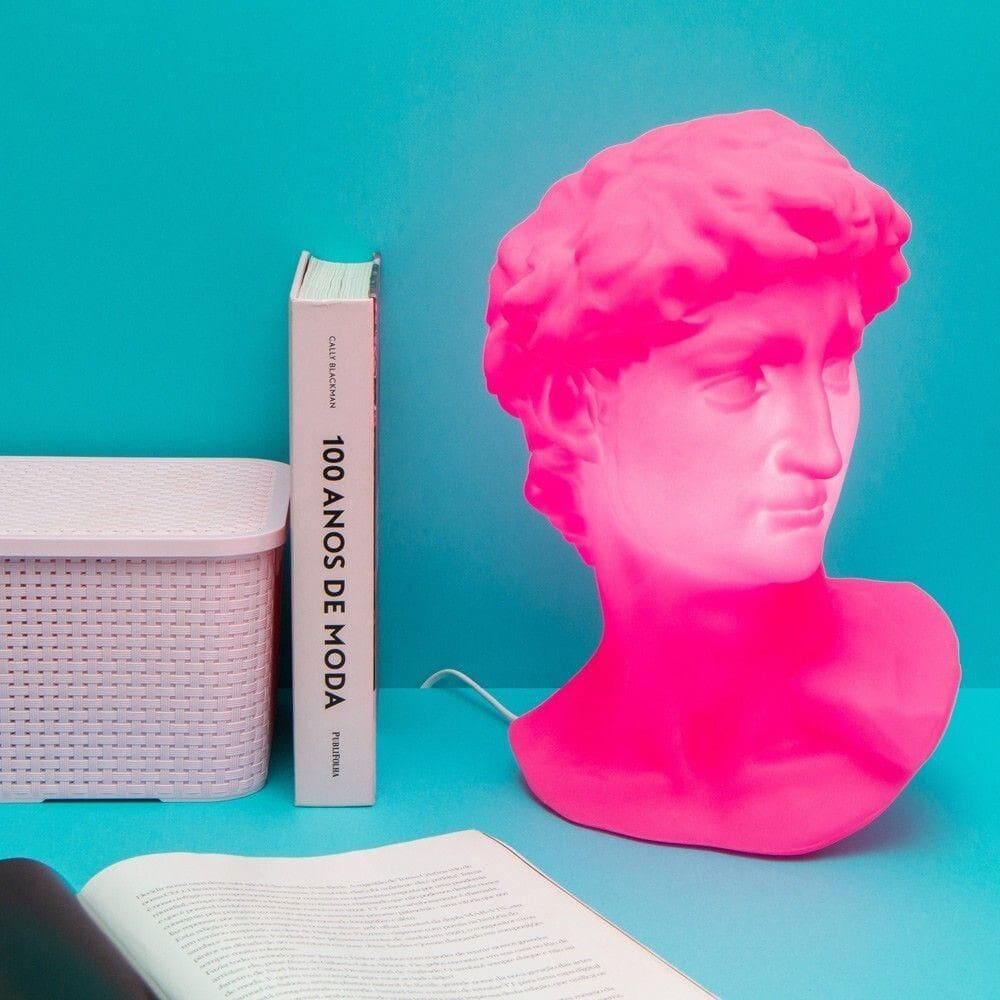 Luminária De Mesa 3d Grega Davi Rosa