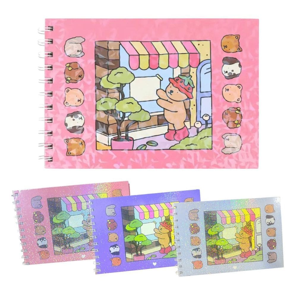 Livro De Colorir Capa Dura Desenhos Variados Folha Acetato