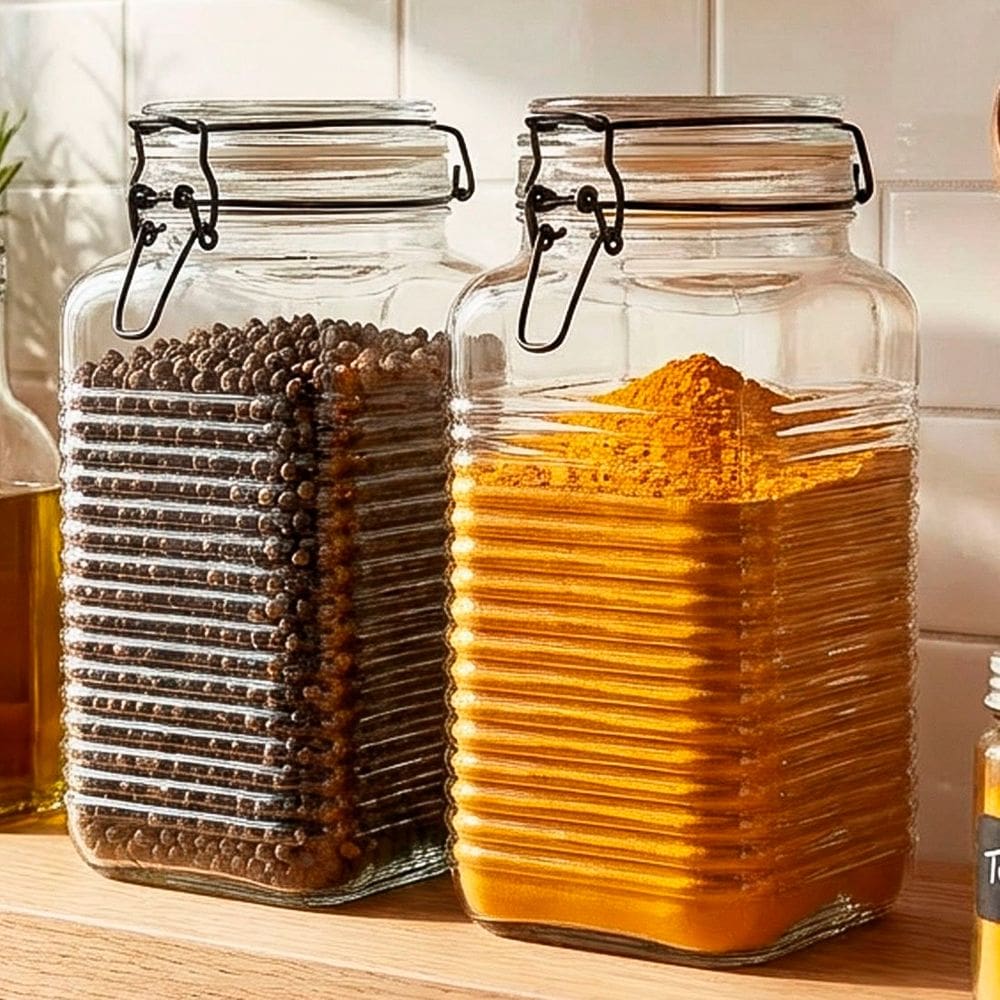 Potes Herméticos Porta Mantimentos Vidro De 1,780ml Kit 4pçs